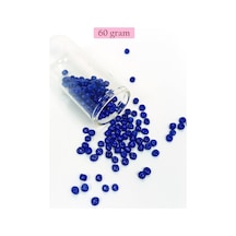 Dökme Cam Kum Boncuk Büyük Boy 6/0 4 Mm - 60 Gram - Koyu Mavi - Bnc139