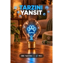 Pati Şeklinde Neon Dekoratif Masa Lambası Ampul Şeklinde Yeni Nesil Aydınlatma Sevimli Pati Çok Renkli