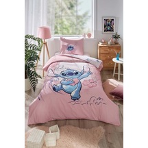 Lisanslı Fitted Çarşaflı Tek Kişilik Çocuk Nevresim Takımı-stitch Aloha Pembe