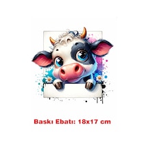 İnek Ütü İle Yapışan Tekstil Kumaş Tişört Dtf Baskı 3634