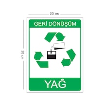 Metal Geri Dönüşüm Yağ 20x30 Cm A4 Uyarı İş Güvenliği Levhası