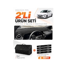 Mercedes W247 B180 B Class 2019-2022 Uyumlu Torpido Örtüsü + Deri Bagaj Çantası Seti - Siyah