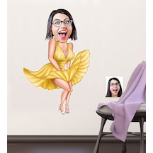 Kişiye Özel Marilyn Monroe Karikatürlü Duvar Sticker 50X70CM