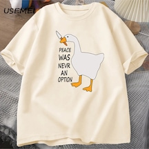 Flood Of Style Kaz Barış Asla Bir Seçenek Oldu T-shirt Erkek Kadın Yaz Pamuk Tee Moda Eğlence Serin Erkek Gi Haki
