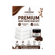 Premium Mum Yapım Hobi Seti - Parafin Wax 250 Gr - Tekli Toz Mum Boyası - Kahverengi Bkfabpw2501kh Karışık