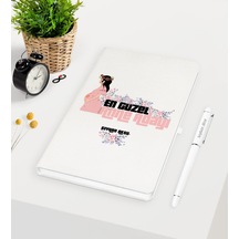 Kişiye Özel En Güzel Anne Adayı Beyaz Defter Kalem Seti - 2 Beyaz
