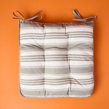 Soft Pute Sandalye Minderi - Ekru / Yeşil - 43x43 Cm Renkli