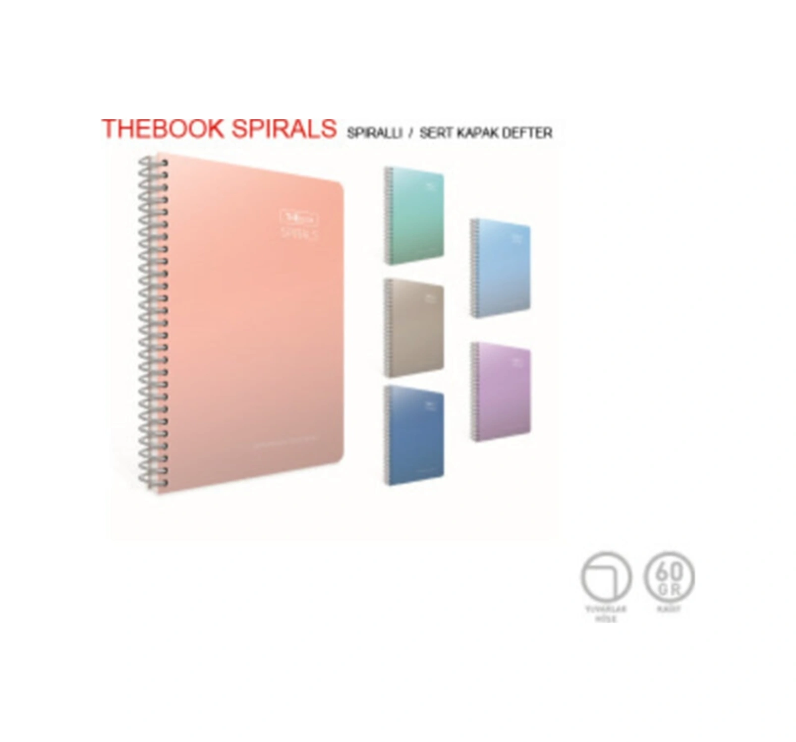 Thebook Spipralli Sert Kapak Defter 17x24 Cm-100 Yp.çizgisiz.