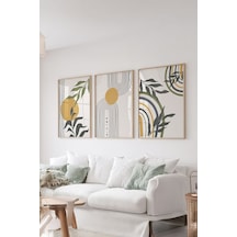 Artavessa Gerçek Ahşap Çerçeveli 3 Parça 3D Poster Tablo Seti - ERSY3SET20