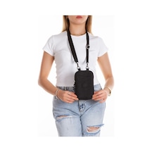 Newısh Polo Accessorıes Kadın Siyah Krınkıl Kumaş Suya Dayanaklı Çapraz Omuz Ve Bel Çantası Telefon Çantası Siyah