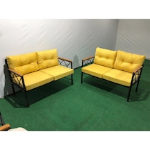 2+2balkon-bahçe-kafe-çay Seti-koltuk Takımı-oturma Grubu-ofis Koltuğu 2+2 Sarı