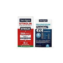 Sorvagen Double Sitikolin Dha Omega 3 Ve B12 30 Kapsül Ve Sorvagen 4x4 Magnezyum Complex 60 Tablet