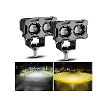 Robot Sis Farı Çift Renk Sarı-beyaz Araç Motosiklet Off Road Led Lamba Çift Gözlü 50w Metal 2 Adet