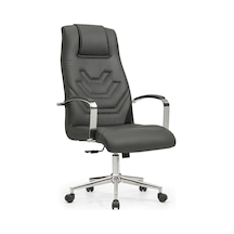 Safir Bilgisayar Koltuğu Ofis Müdür Büro Çalışma Sandalyesi Siyah Renk Krom Ayaklı Siyah