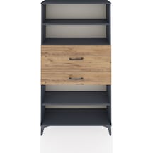 Arges Dolap 3 Raflı 2 Çekmeceli 88x30x163 Antrasit-çam Antrasit