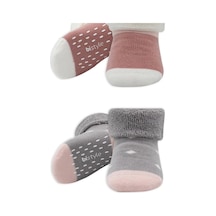 Bistyle Puanlı Kaymaz Havlu Soket Çorap 2'li Bs10502 Gri Pudra Gri Pudra Gri - Pudra