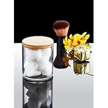 Ahşap Görünümlü Kapak 3&apos Lü Organizer Set, Modern Pamukluk Düzenleyici Şık 3&apos Lü Pamukluk Set - Şık Ve Fonksiyonel Ahşap Görünümlü Kapaklı - Mutfak Ve Banyonuzu Düzenleyin 000 Açık Krem