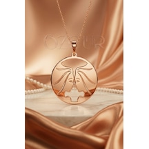 925 Ayar Gümüş İkizler Burcu Kolye Rose Gold
