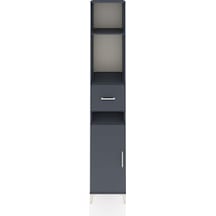 Hyperion Dolap 4 Raflı Tek Çekmeceli Tek Kapaklı 44x44x243 Antrasit-antrasit Antrasit