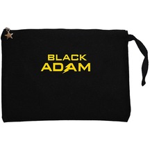 Black Adam Yellow Text Siyah Clutch Astarlı Cüzdan / El Çantası
