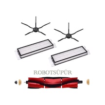 Roborock S6 Siyah Robot Süpürge Uyumlu 5 Li Yedek Parca Set