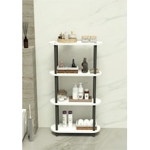 Soft 4 Katlı Banyo Düzenleyici Çok Raflı Banyo Organizeri Çok Amaçlı Banyo Düzenleyici - Beyaz Beyaz