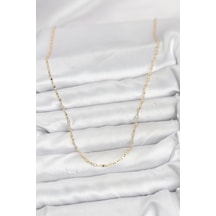 Cm 14k Gold Renk Gemici Zincir Model 60 Cm Kadın Kolye Altın - Beyaz