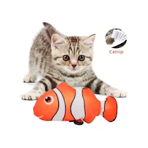 Tineke Balık Kedi Nanesi Otlu Çıngıraklı Peluş Kedi Oyuncağı