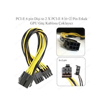 Pci-E 6 Pin Dişi To 2 X Pci-E 8 6+2）Pin Erkek Gpu Güç Kablosu