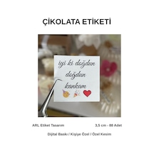 İyi Ki Doğdun Kankam Yazılı Çikolata Etiketi Etiket 35 Mm 88 Adet - Arl Etiket Tasarım Beyaz