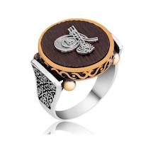 Hk Gümüş Erkek Yüzük Tuğralı Kuka Gümüş Takı Hediyelik Ürünler-195675 Çok Renkli