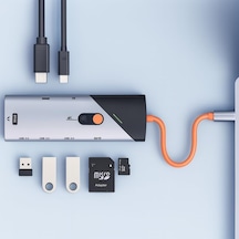 Store 9in1 Usb-c Docking Station 4k 60hz Hdmı, 1000mbps Ethernet, 3 Usb 3.0, 90w Pd Şarj, Sd/tf Kart Okuyucu, Taşınabilir Çoklu Bağlantı Hub I Laptop Tablet Ve Telefon İçin Zr1146