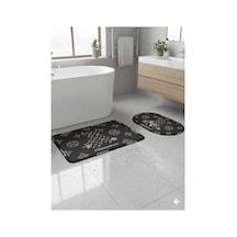 Buççin Online Mağaza Sihirli Su Emici 2'li Banyo Paspası-kaymaz Tabanlı Ayak Paspası-dikdörtgen Ve Oval Polipropilen İnce Çok Renkli