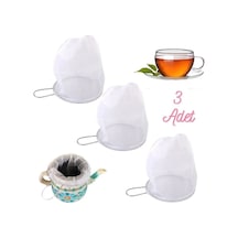 Torba Demlik Süzgeci Süt Süzgeci Yeniden Kullanılabilir Çay Kahve Süzgeci 10 Cm 3 Adet 3 Nolu İpek Diğer