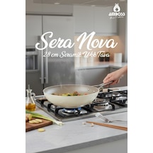 Sera Nova Doğal Seramik Wok Tava 28 Cm 2.8 Litre - Latte Krem Sera Nova Doğal Seramik Wok Tava 28 Cm 2.8 Litre - Latte Krem