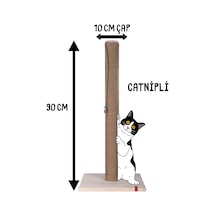 90cm Catnipli Kalın Borulu Dev Tırmalama Tahtası Krem Minder Yüzey