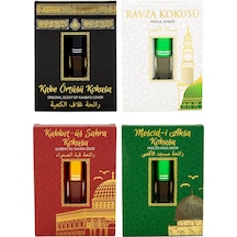 Kabe Örtüsü + Kubbetül Sahra + Medine Ravza + Mescidi Aksa Alkolsüz Esans 4 x 3 ML