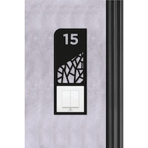 Ahwall Woodworking Dekoratif Daire Kapı Numarası Zil Priz Çerçevesi No: 15 Çok Renkli