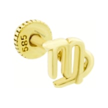 Altın Tragus Piercing 14 Ayar Başak Burcu