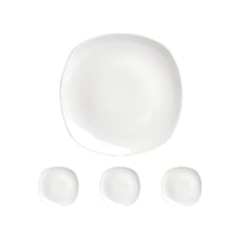 04a+p014855 Square Yemek Tabağı, Porselen 4lü Paket Açık