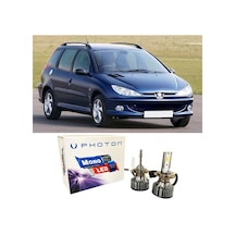 Peugeot 206 Sw Uzun+kısa Far Ampulü H4 Mono Yeni Seri Beyaz 2002-2007