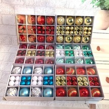 Pazly Altın 40 Adet Noel Topu Süs, Yılbaşı Ağacı Dekorasyon, Hediye Kutusu, Ev Dekorasyonu Altın