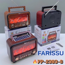 Fp-2393s Retro Tasarımlı Alev Işıklı Bluetooth Hoparlör Güneş Enerjili, Radyo, Usb, Tf Kart Destekli