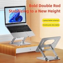 Ebitda Alüminyum Katlanabilir Dizüstü Bilgisayar Braketi - Ayarlanabilir Standı, Isı Dağılımı, Gümüş