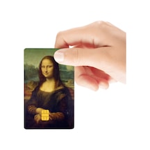Mona Lisa Temalı Parlak Kredi/banka Kart Kaplama Sticker Standart