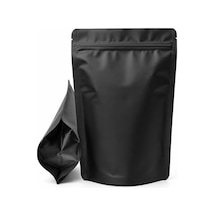 Alüminyum Doypack Yeniden Kullanılabilir Folyo Poşetler, Fermuarlı, Koku Geçirmez, Ayakta Durabilen, Gıda Saklama, 50&apos Li Paket Siyah, 13 X 22 Cm 4296