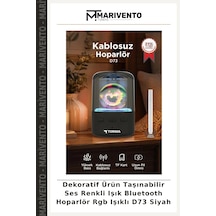 Dekoratif Ürün Taşınabilir Ses Renkli Işık Bluetooth Hoparlör Rgb Işıklı D73 Siyah