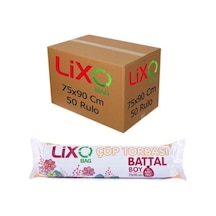 Lixo Battal Boy Çöp Torbası 75*90 Cm 10 lu Rulo x 50 Paket 500 Adet Mavi