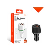 Pd Quick Charge 6a/48w 1xusb-a+usb-c Uyumlu Araç Şarjı Pd Type-c Şarj Kablosu Lkc-37 Siyah