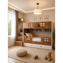 Yuvam Yavrulu Fonksiyonel Merdivenli Ranza Cb 90 x 190 CM